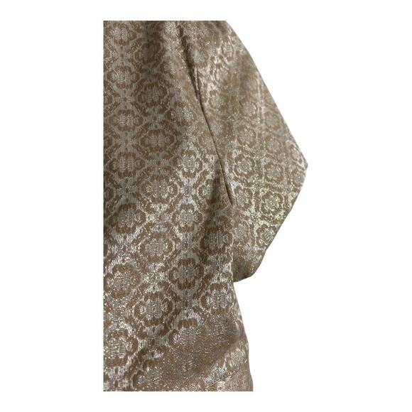 Express Design Studio Gold Metallic Bolero Jacket Iridescent Cropped Formal 4 - Picture 3 of 8